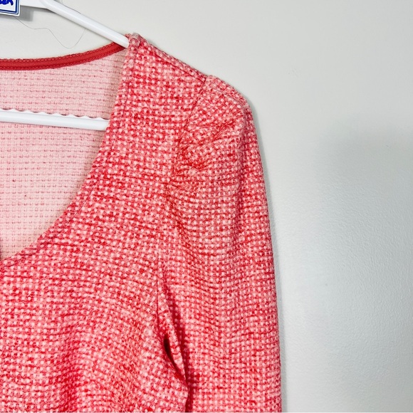 FRNCH PARIS Pink Jael Ruffle Should Crew Neck Long Sleeve Top  Women size S - Picture 12 of 16